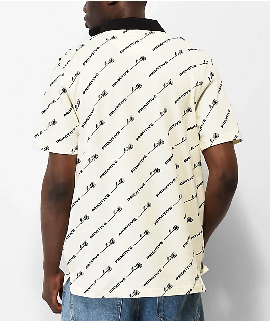 Primitive Pasadena White Polo Shirt