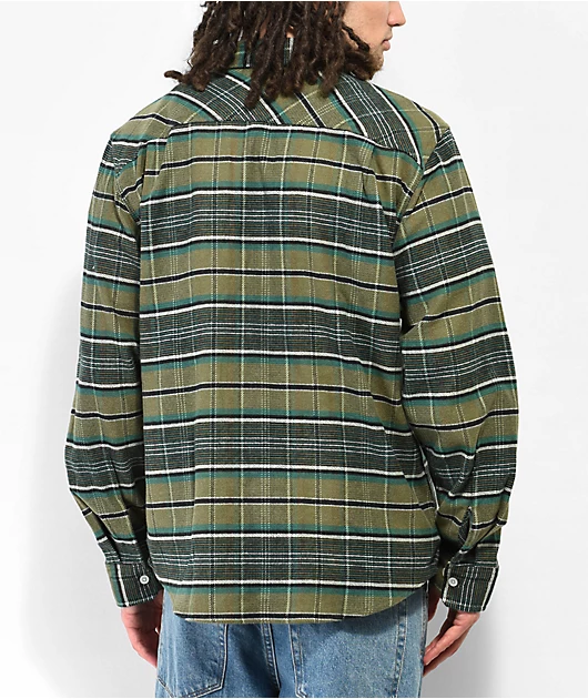 Brixton Bowery Green Flannel Shirt