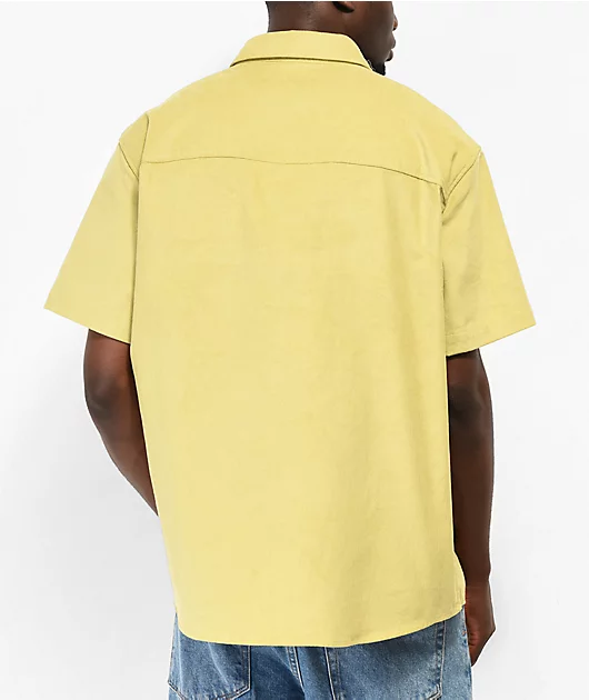 WORBLE Green Corduroy Short Sleeve Button Up Shirt