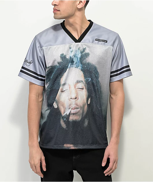 Primitive x Bob Marley Kaya Grey Mesh Jersey