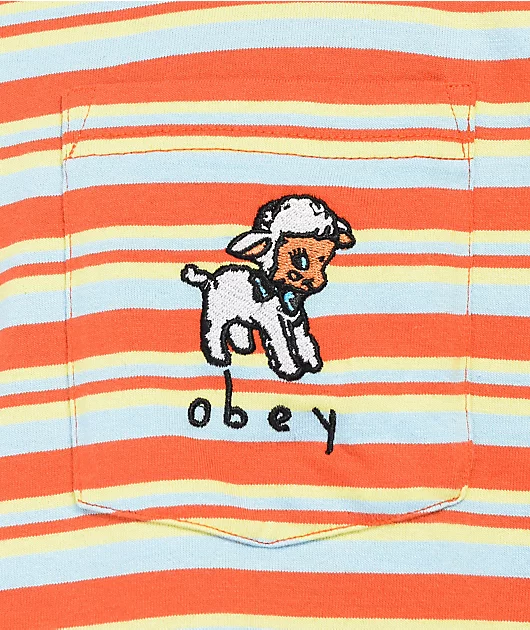 20943-obey-doe-orange-stripe-pocket-t-shirt-2.webp Obey Doe Orange Stripe Pocket T-Shirt