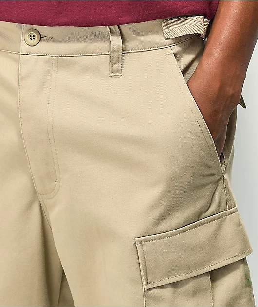 Empyre Loose Fit Khaki Cargo Skate Pants