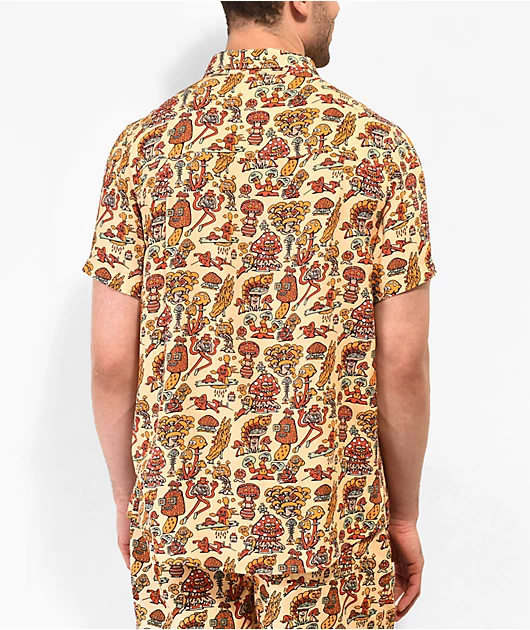 Killer Acid Mushroom Natural Button Up Shirt