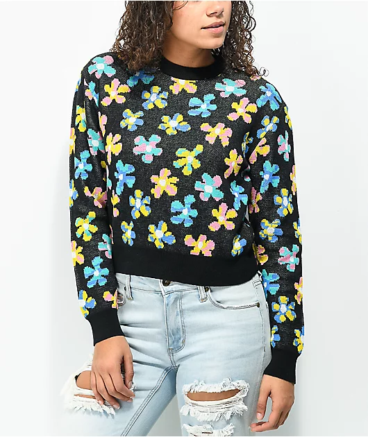 A-Lab Maxie Daisy Black Crewneck Sweatshirt