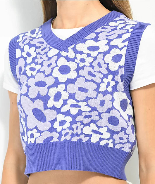 21235-a.lab-dorcy-flower-purple-crop-sweater-vest-3.webp A.LAB Dorcy Flower Purple Crop Sweater Vest