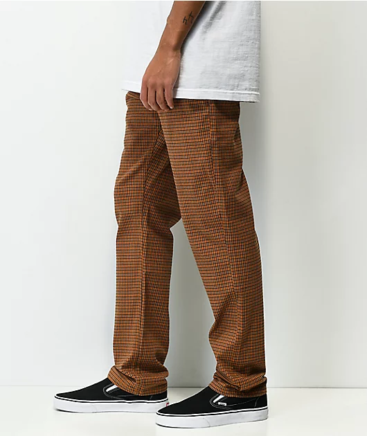 2137-brixton-choice-orange-black-plaid-chino-pants-3.webp Brixton Choice Orange & Black Plaid Chino Pants