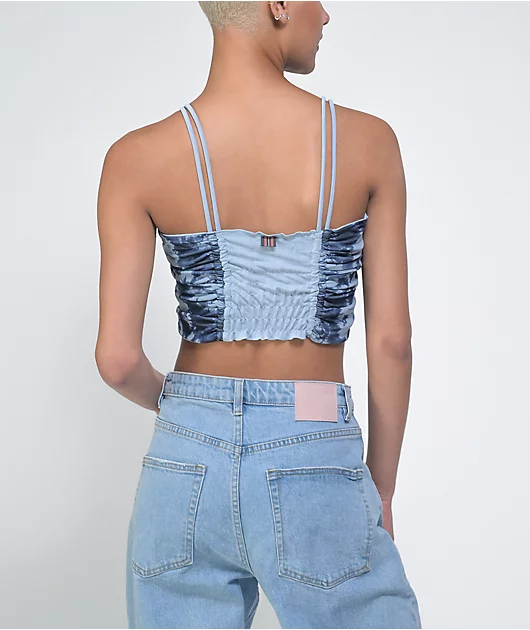 FILA Allanis Ruched Blue Tie Dye Cami Tank Top