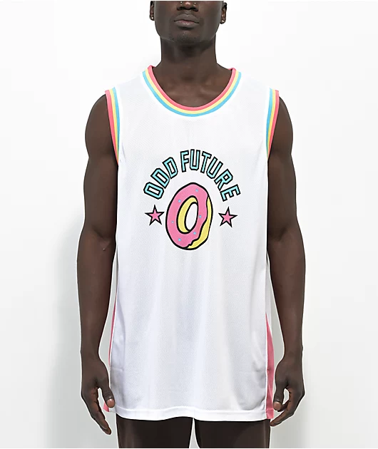 Odd Future White & Pink Basketball Jersey