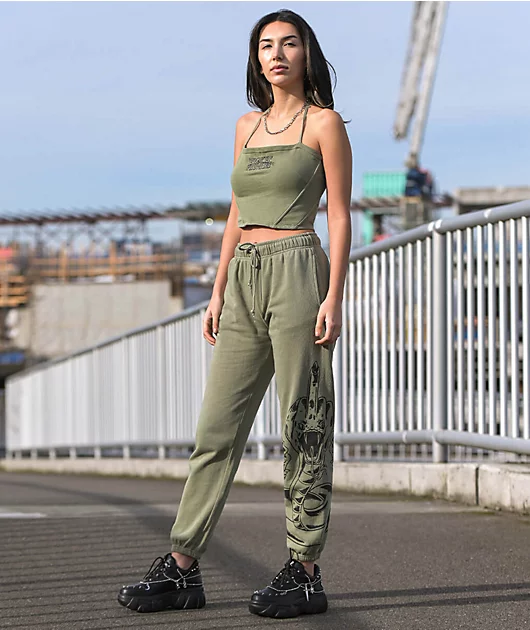 Broken Promises Fangs Fleece Corset Tank Top