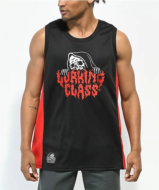 Lurking Class by Sketchy Tank Black Basketball Jersey