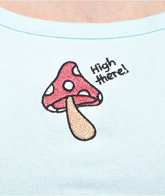 JV by Jac Vanek High There Blue Crop Tank Top