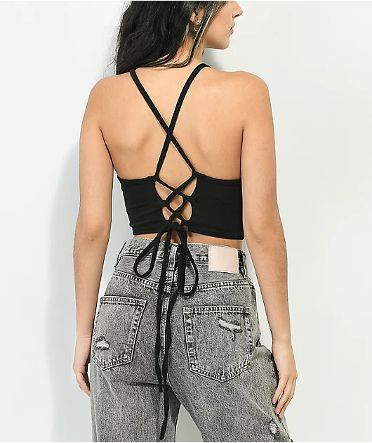 SWIXXZ Lil Devil Black Halter Top