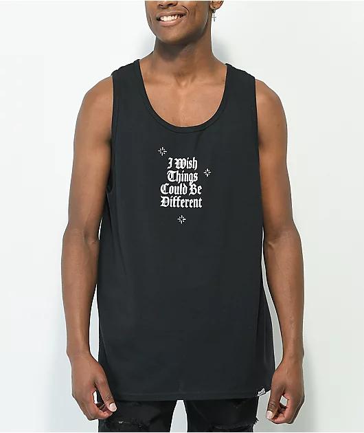 Broken Promises Wishful Thinking Black Tank Top