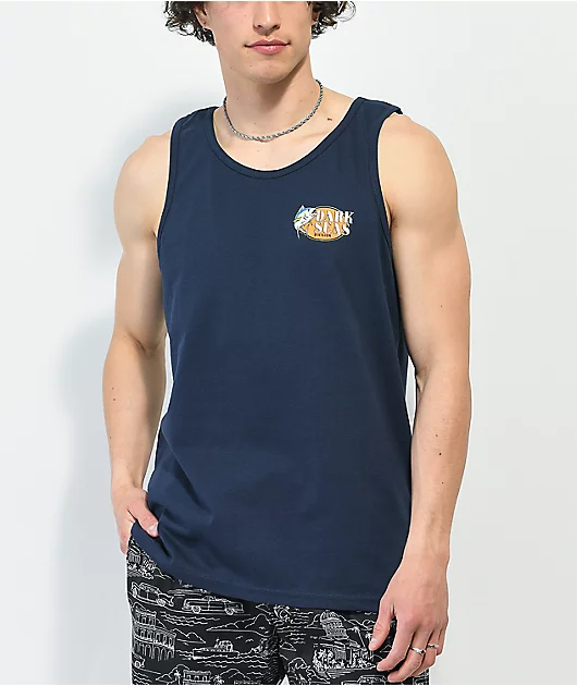 Dark Seas Long Range Navy Tank Top