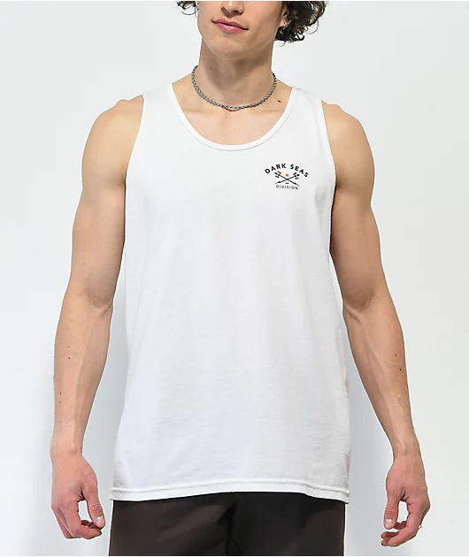 Dark Seas Trash Pick Up White Tank Top