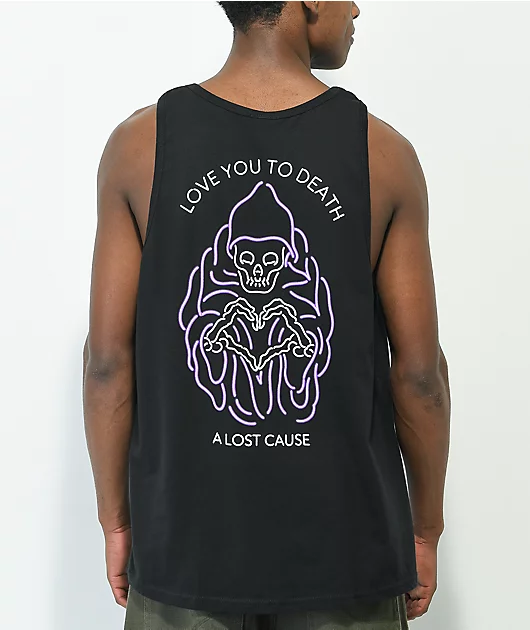 A Lost Cause Neon Death Black Tank Top