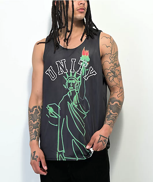 HUF Half Court Black & White Reversible Basketball Jersey