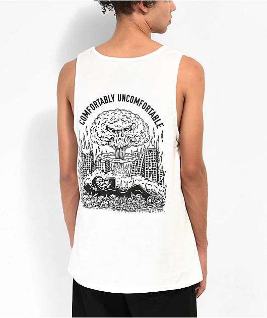 Lurking Class by Sketchy Tank Uncomfortable White Tank Top
