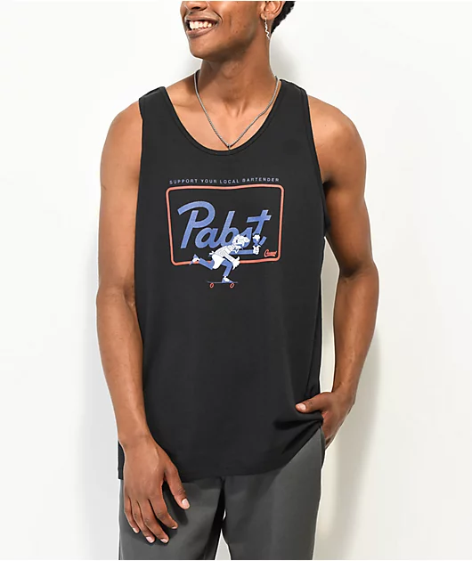 Casual Industrees x Pabst Skater Waiter Black Tank Top