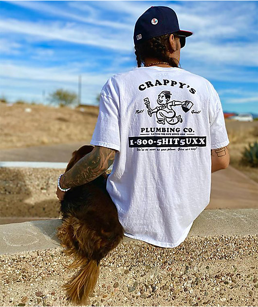 A.LAB Crappy's Plumbing White T-Shirt