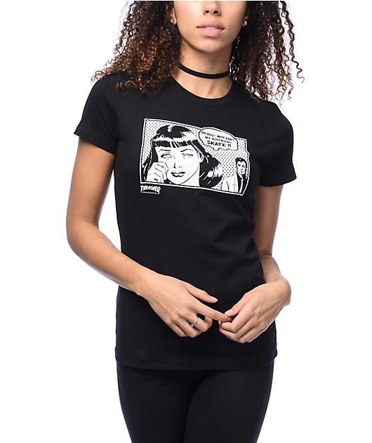 Thrasher Boyfriend Girls Black T-Shirt