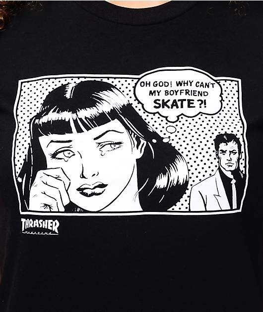 Thrasher Boyfriend Girls Black T-Shirt