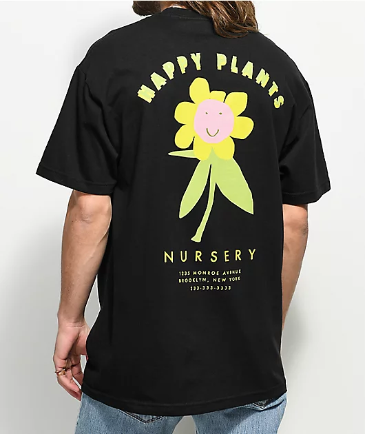A.LAB Happy Plants Black T-Shirt