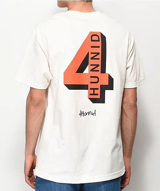 4Hunnid Shadow Logo Tan T-Shirt