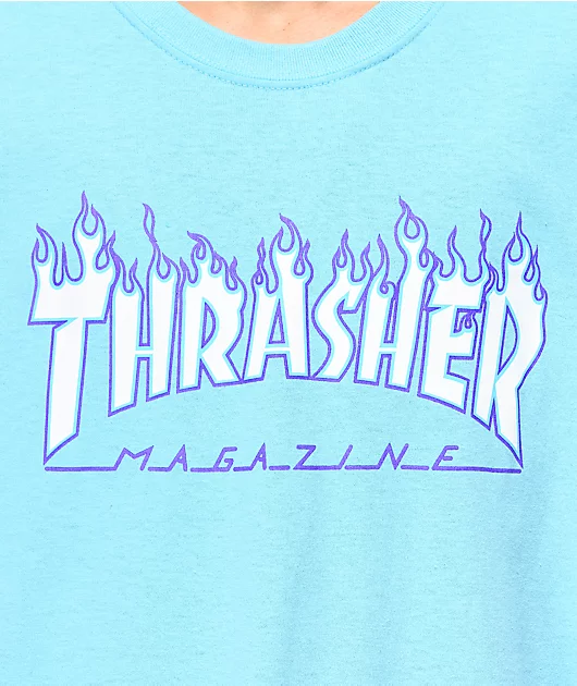 Thrasher Flame Sky Blue T-Shirt