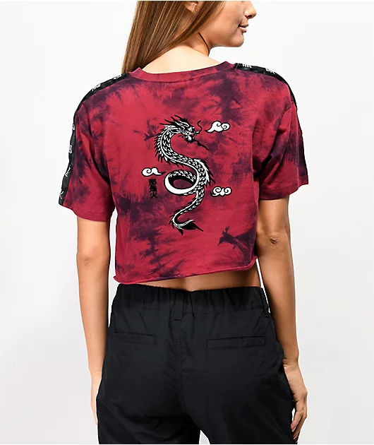 Empyre Kipsy Tape Red Tie Dye Crop T-Shirt