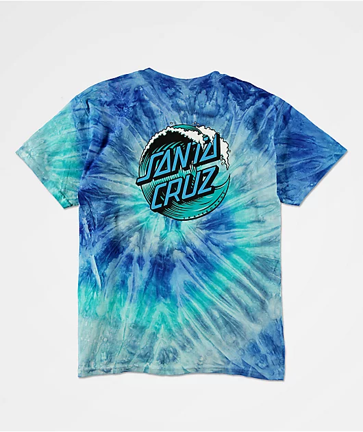 Santa Cruz Kids Wave Dot Blue Tie Dye T-Shirt