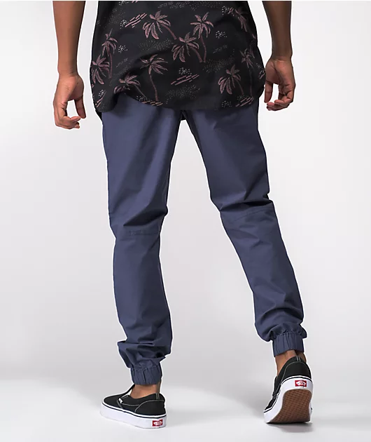 Empyre Creager Stretch Elastic Waist Blue Jogger Pants