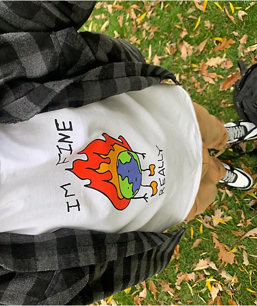 A-Lab I'm Fine World White Long Sleeve T-Shirt