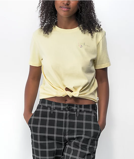 Vans Tea Time Yellow Tie Front T-Shirt