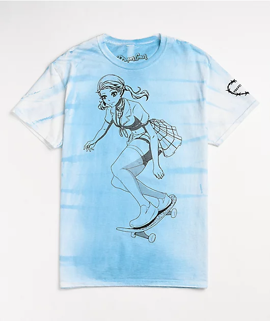 Proper Gnar School Skate Blue Tie Dye T-Shirt