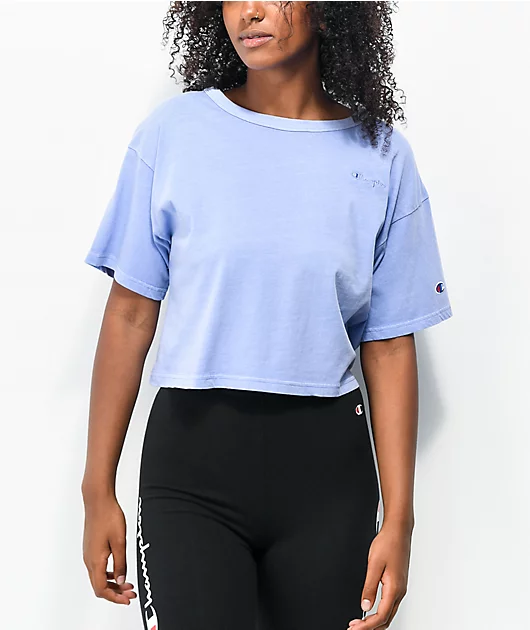 Champion Lightweight Charm Blue Crop T-Shirt