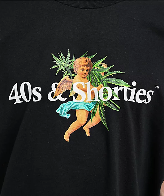 40s & Shorties Angel Plant Black T-Shirt