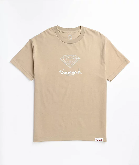 Diamond Supply Co. Center Sign Tan T-Shirt
