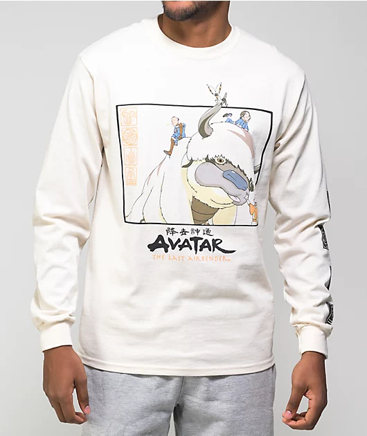 The Last Airbender Appa Cream Long Sleeve T-Shirt