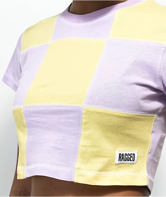 24441-ragged-priest-checkered-purple-yellow-crop-t-shirt-3.webp Ragged Priest Checkered Purple & Yellow Crop T-Shirt