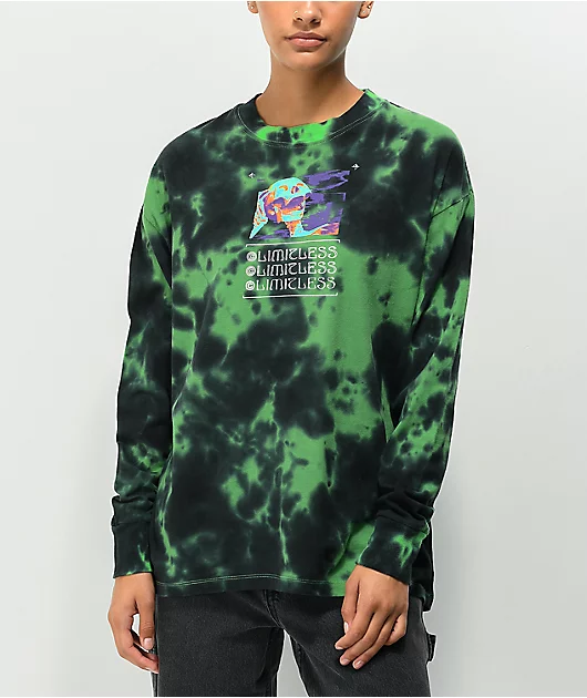Vitriol Vicky Limitless Green Tie Dye Long Sleeve T-Shirt