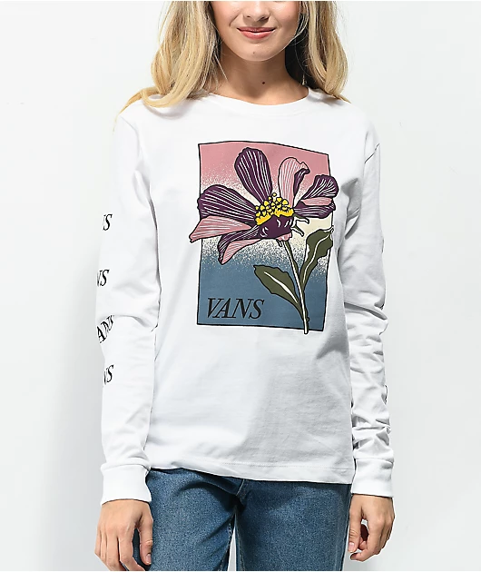 Vans Triple Down White Long Sleeve T-Shirt