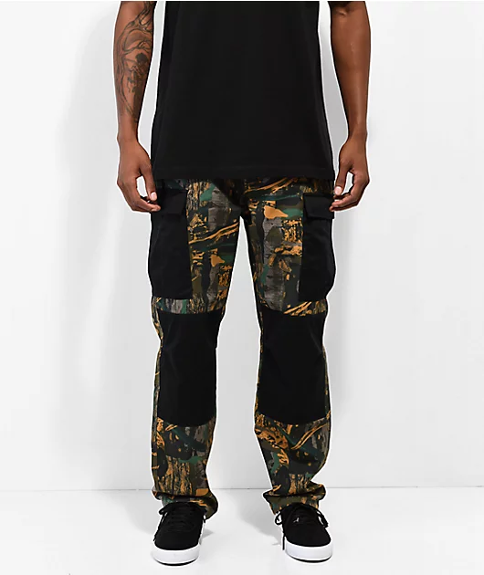 Monet Skateboards Stash Camo & Black Cargo Pants