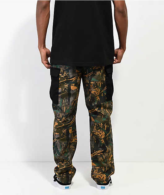 Monet Skateboards Stash Camo & Black Cargo Pants