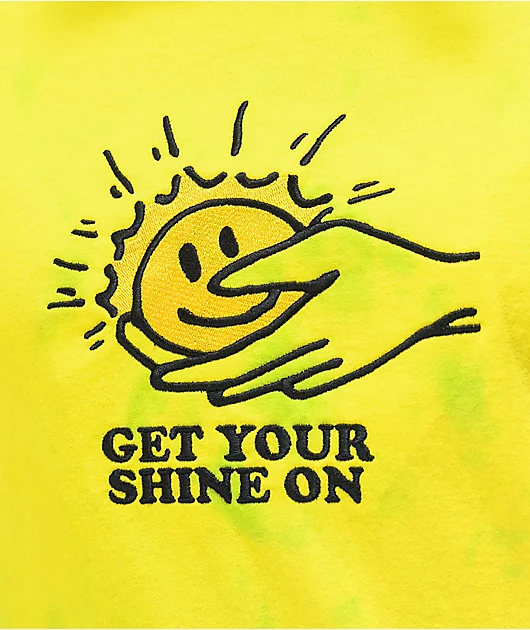 Petals by Petals and Peacocks Shine On Yellow & Green Tie Dye T-Shirt