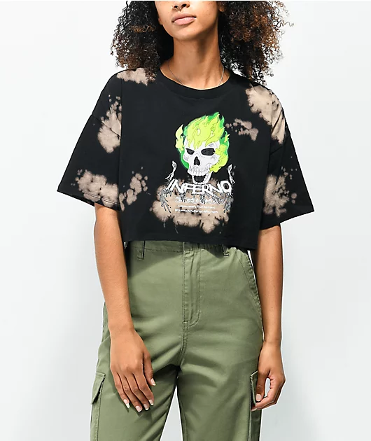 Vitriol Georgia Inferno Black Bleach Dye T-Shirt