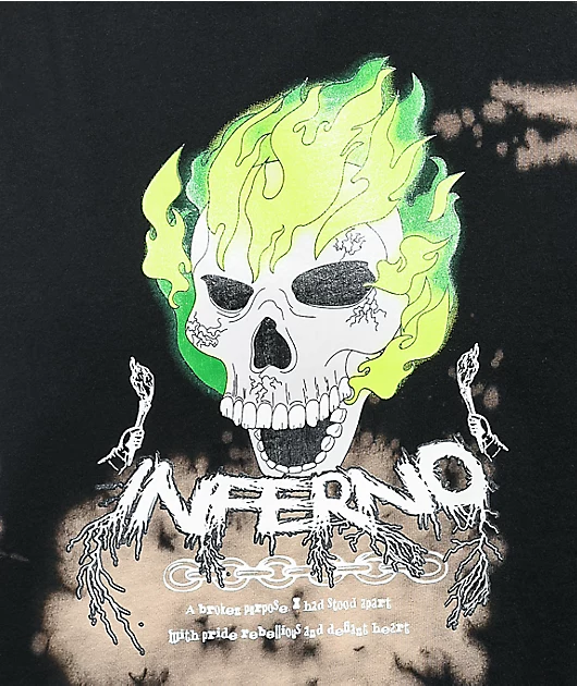 Vitriol Georgia Inferno Black Bleach Dye T-Shirt