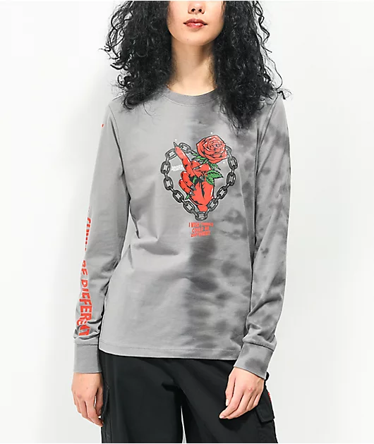 Broken Promises Could Be Different Grey Splitdye Long Sleeve T-Shirt