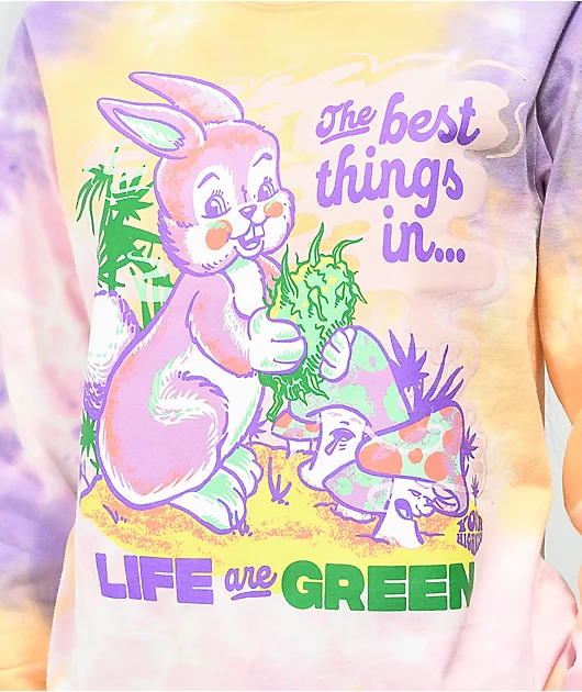 Your Highness Green Life Tie Dye Long Sleeve T-Shirt