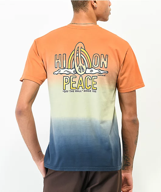 Vans Peace Of Mind Orange & Blue Dip Dye T-Shirt